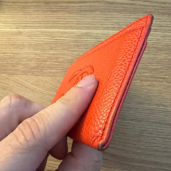 Authentic Orange caviar Chanel card Wallet. Bought at Neiman Marcus. - Picture 8 of 8